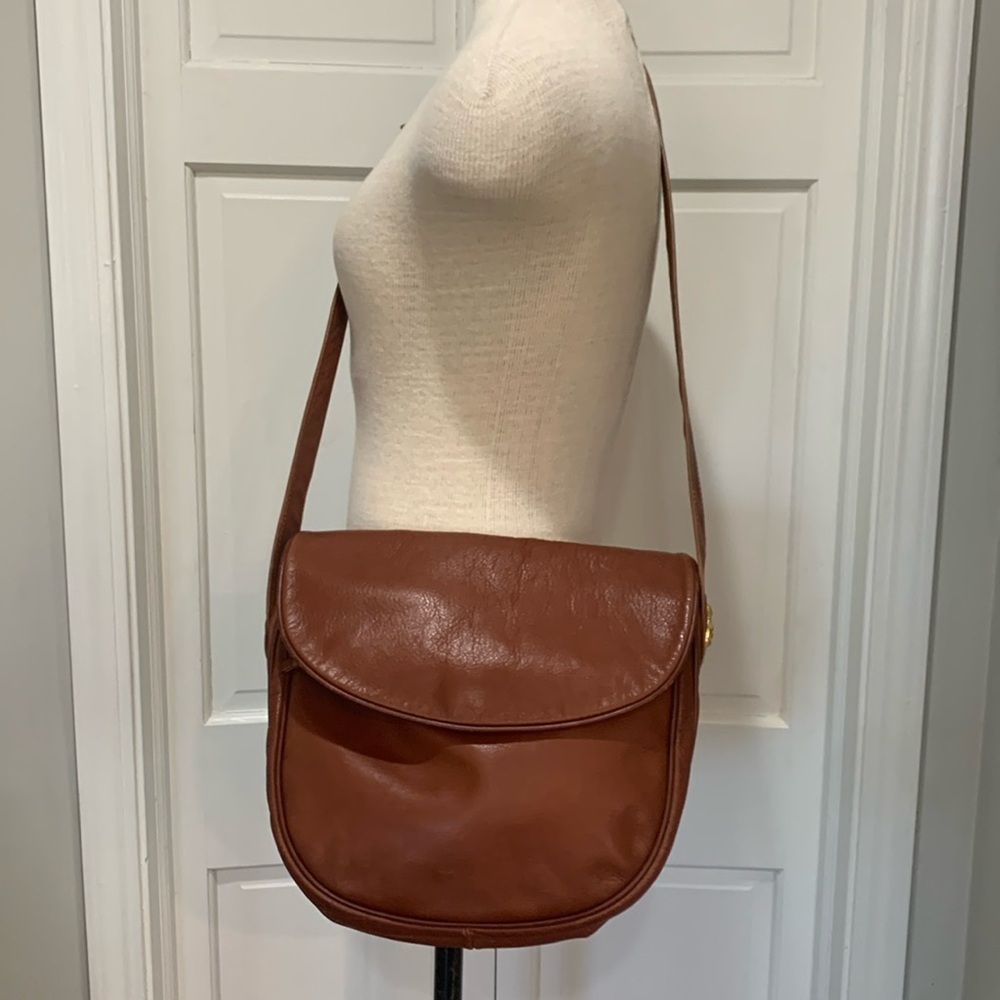 Francesco Biasia genuine leather saddle shoulder bag